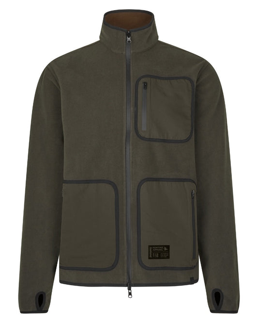 Grizzly Brown Demitasse Brown Coloured Seeland Mens Rogue Solid Reversible Fleece Jacket on white background #colour_grizzly-brown-demitasse-brown