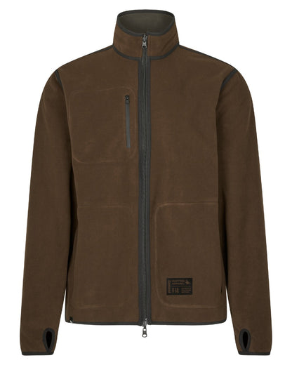 Grizzly Brown Demitasse Brown Coloured Seeland Mens Rogue Solid Reversible Fleece Jacket on white background #colour_grizzly-brown-demitasse-brown