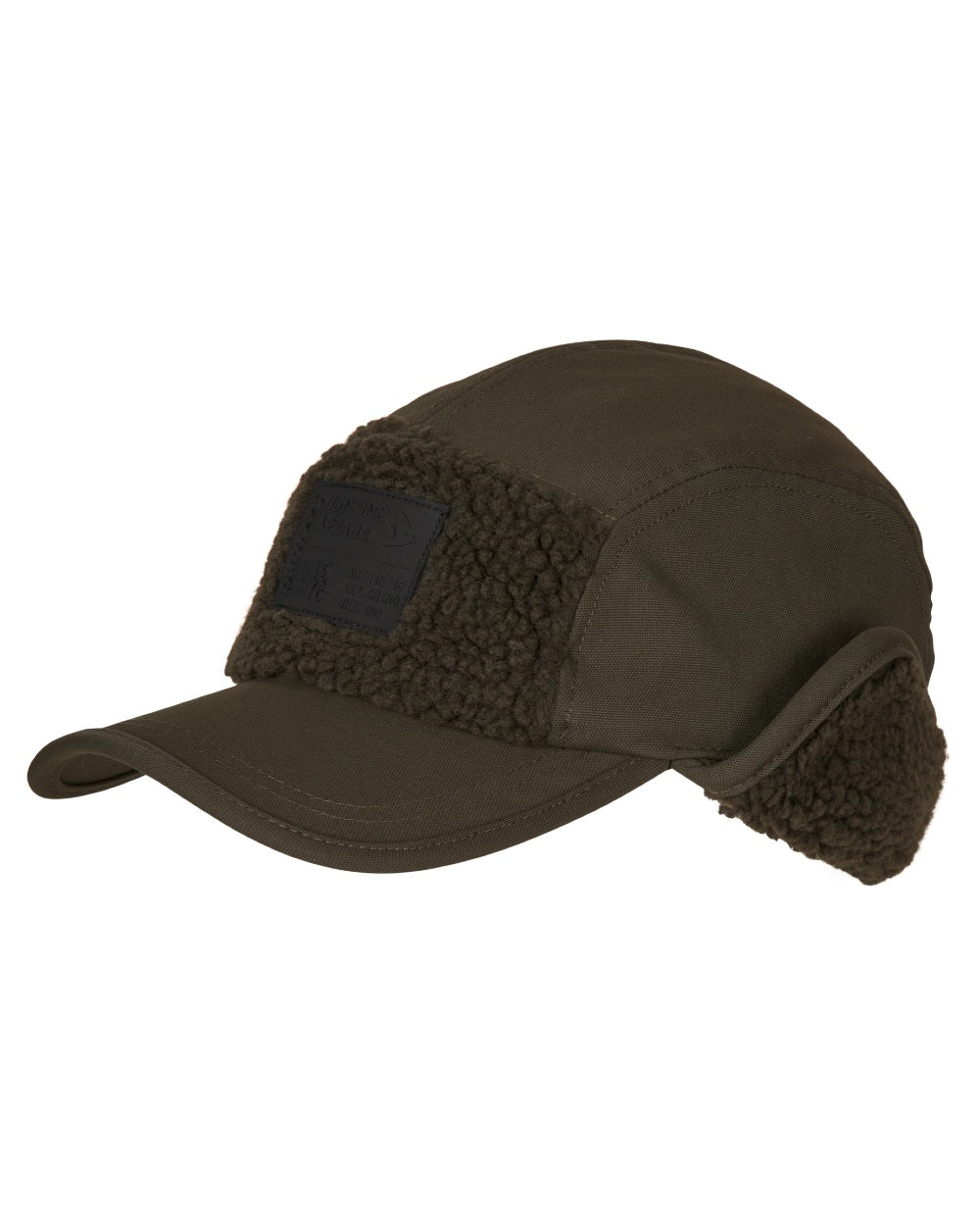Pine Green coloured Seeland Mens Teddy Fold Down Cap on white background #colour_pine-green
