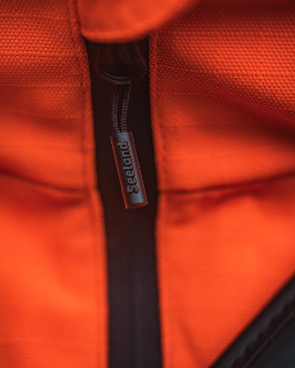 Orange Blaze Coloured Seeland Mens Venture Serac Jacket on outdoor background #colour_orange-blaze