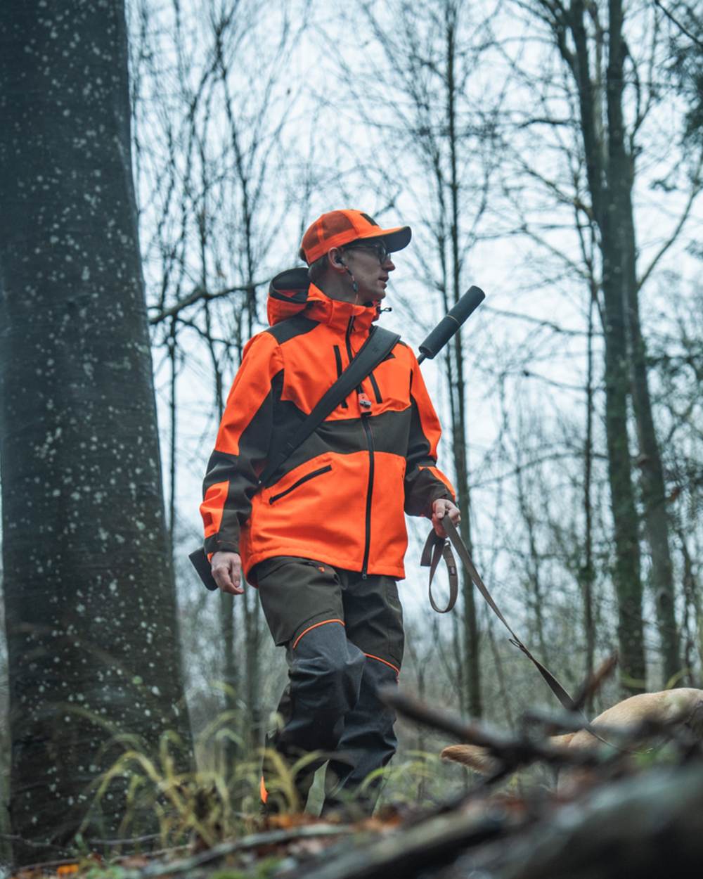 Orange Blaze Coloured Seeland Mens Venture Serac Jacket on outdoor background #colour_orange-blaze