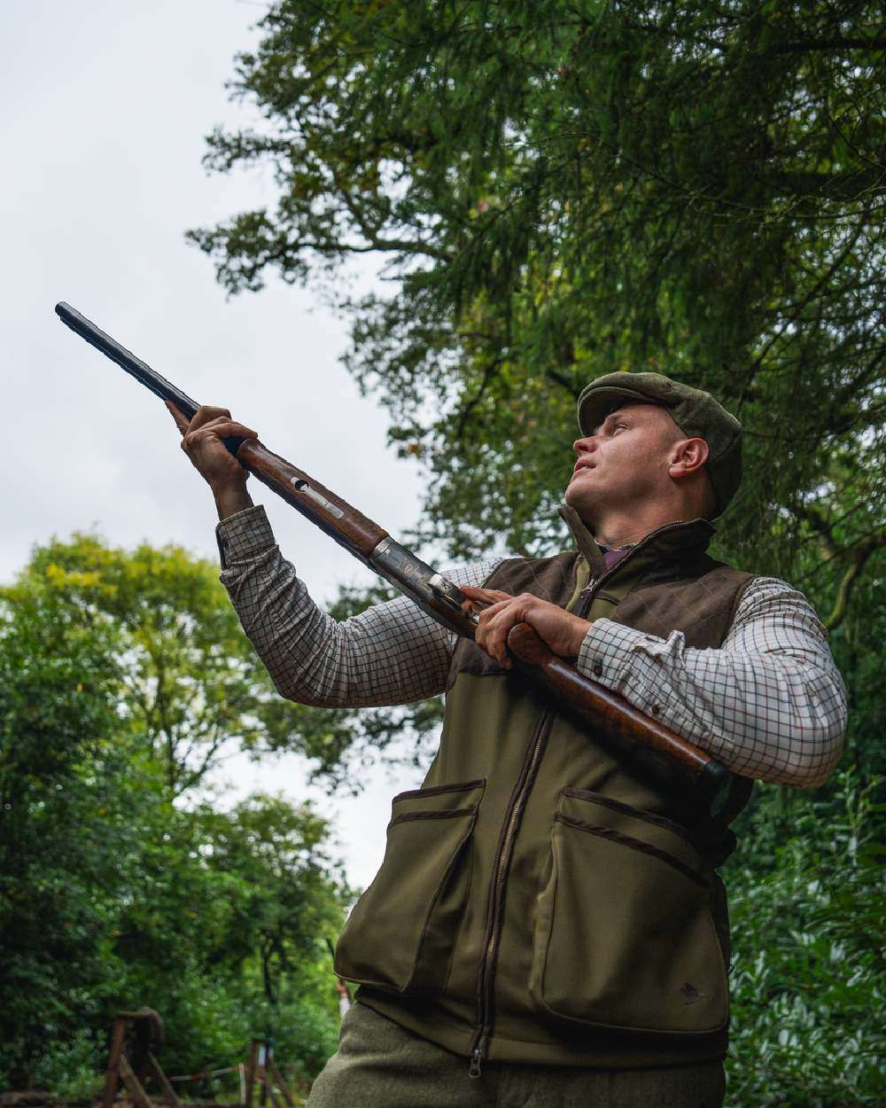 Light Pine Coloured Seeland Mens Wenlock Waistcoat on outdoor background #colour_light-pine