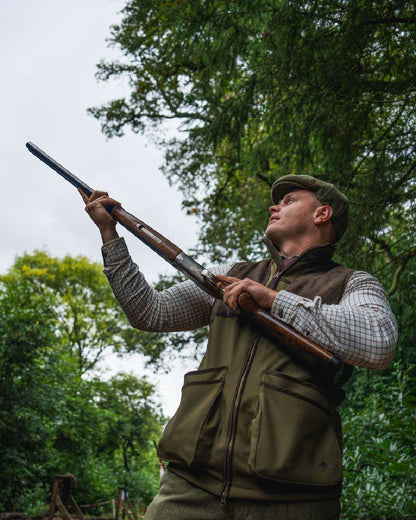 Light Pine Coloured Seeland Mens Wenlock Waistcoat on outdoor background #colour_light-pine