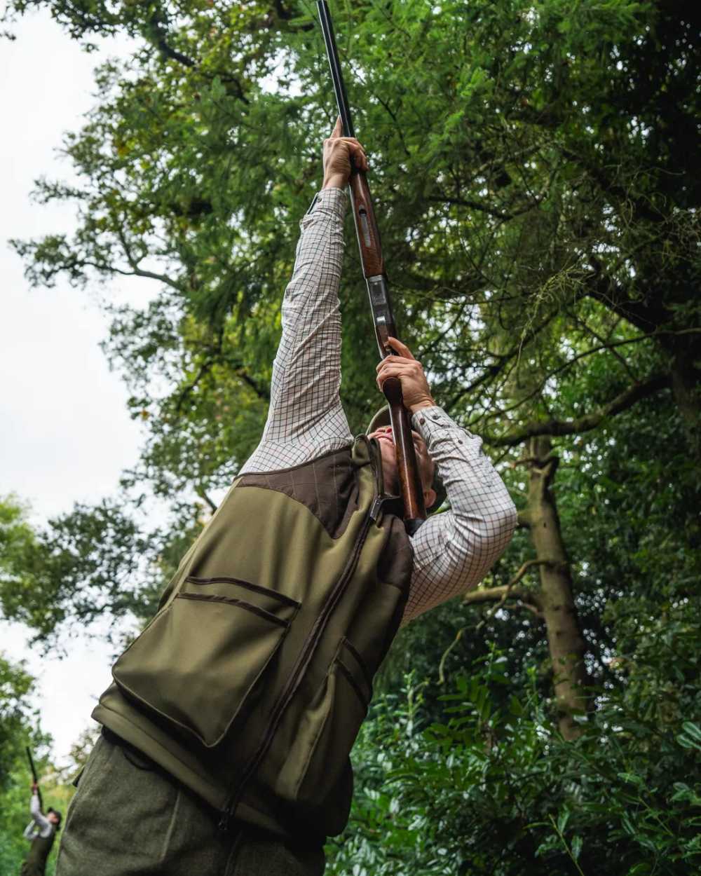Light Pine Coloured Seeland Mens Wenlock Waistcoat on outdoor background #colour_light-pine