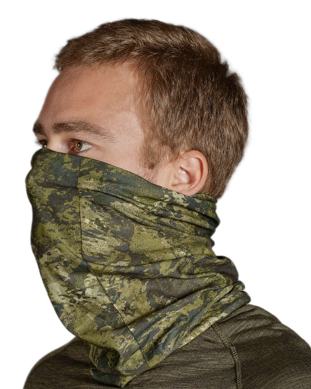 Pine Green InVis Green Coloured Seeland Neck Gaiter 2 Pack on White background #colour_pine-green-invis-green