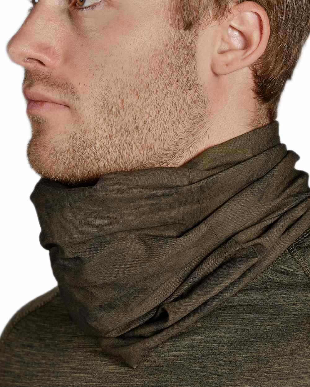 Pine Green InVis Orange Blaze Coloured Seeland Neck Gaiter 2 Pack on White background #colour_pine-green-invis-orange-blaze