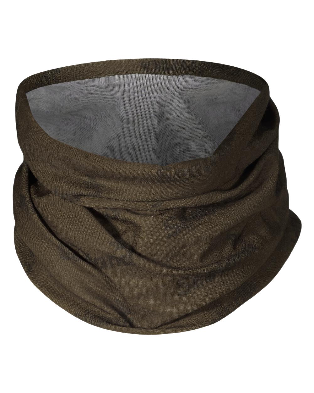 Pine Green InVis Orange Blaze Coloured Seeland Neck Gaiter 2 Pack on White background #colour_pine-green-invis-orange-blaze