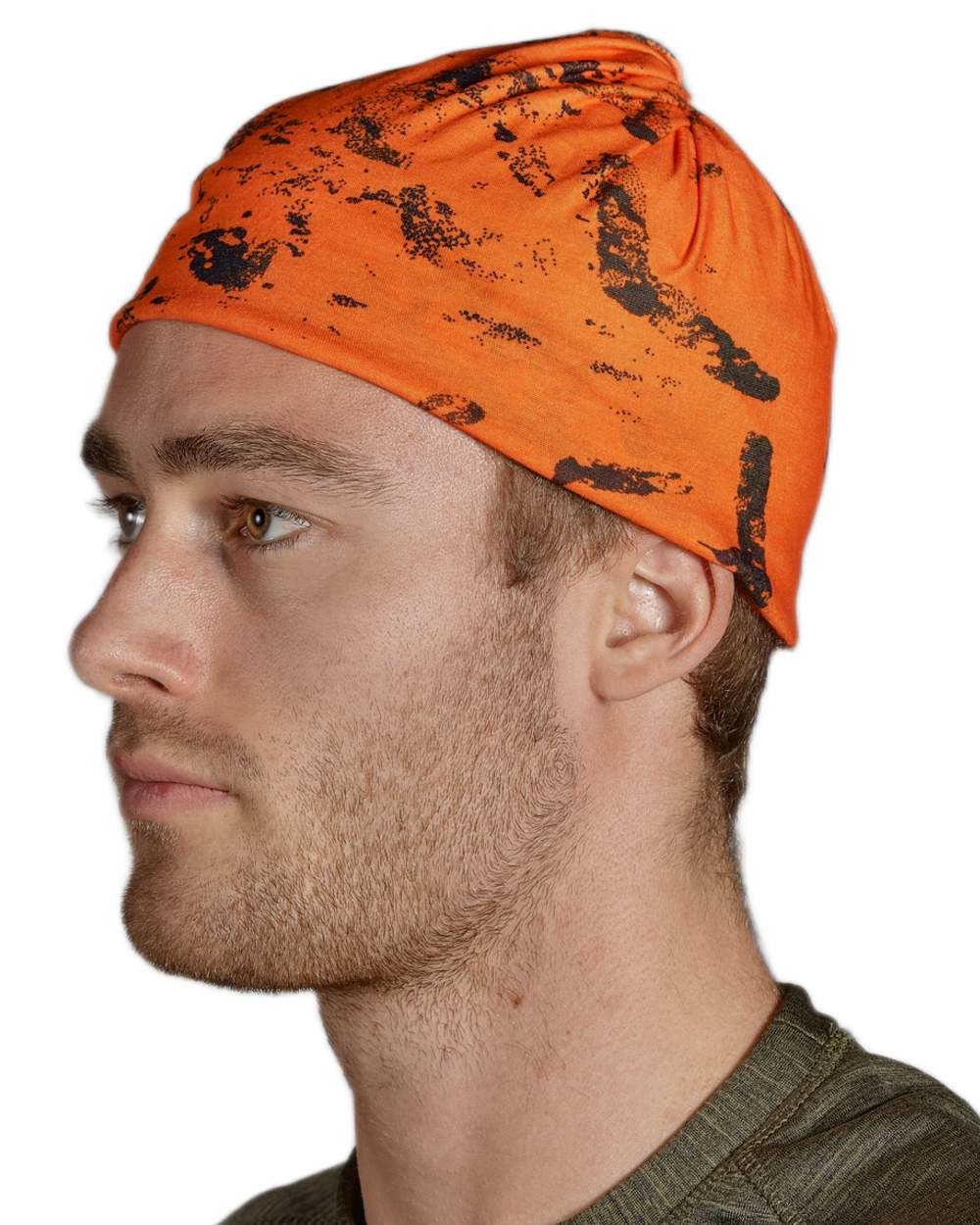 Pine Green InVis Orange Blaze Coloured Seeland Neck Gaiter 2 Pack on White background #colour_pine-green-invis-orange-blaze