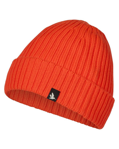 Orange Blaze Coloured Seeland Norite Beanie On A White Background #colour_orange-blaze