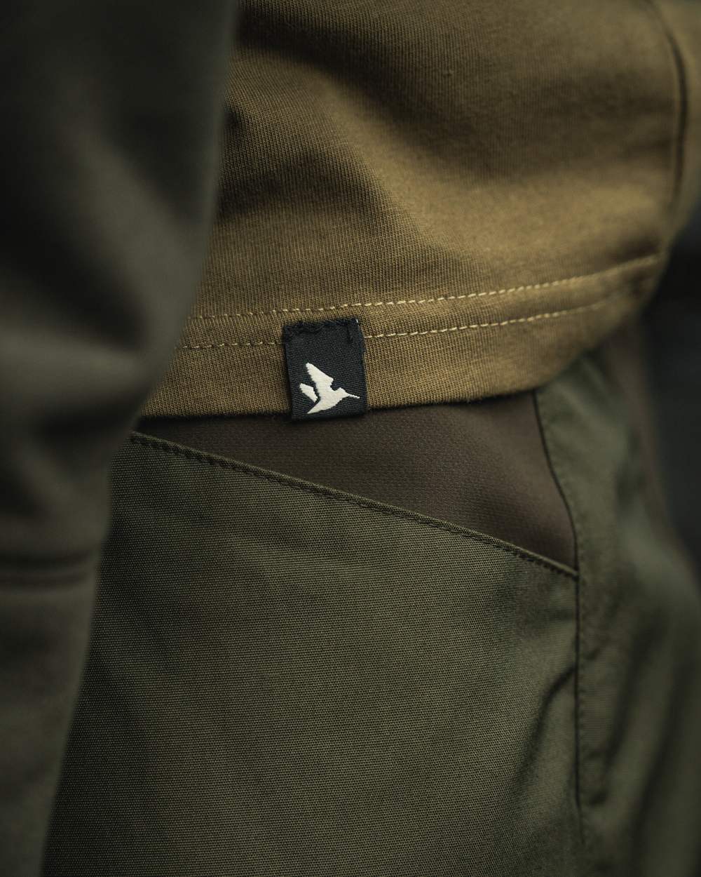Military Olive Coloured Seeland On Point T-Shirt on outdoor background #colour_military-olive