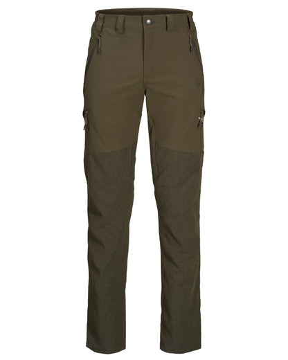 Pine Green Coloured Seeland Outdoor Membrane Trousers on White background #colour_pine-green