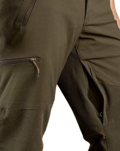 Pine Green Coloured Seeland Outdoor Membrane Trousers on White background #colour_pine-green