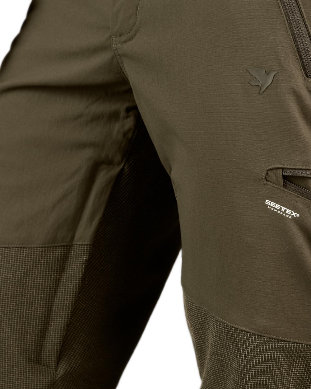 Pine Green Coloured Seeland Outdoor Membrane Trousers on White background #colour_pine-green