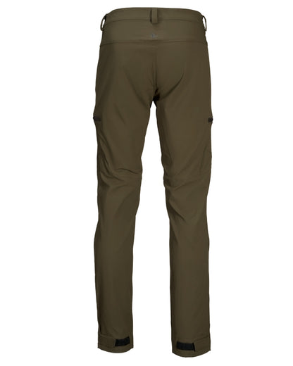 Pine Green Coloured Seeland Outdoor Stretch Trousers on White background #colour_pine-green