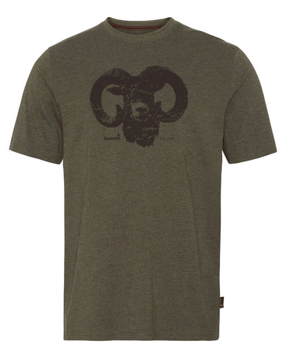 Pine Green Melange Coloured Seeland Outdoor T-Shirts on White background #colour_pine-green-melange