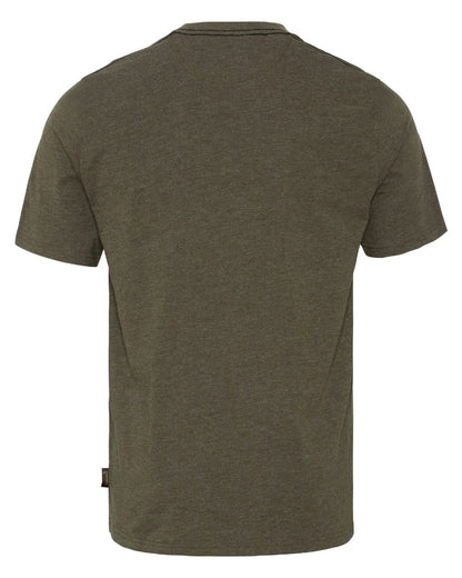 Pine Green Melange Coloured Seeland Outdoor T-Shirts on White background #colour_pine-green-melange