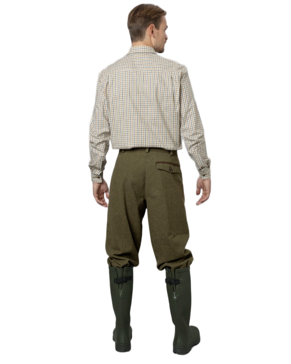 Classic Blue Classic Brown Check Coloured Seeland Oxford Shooting Shirt on white background #colour_classic-blue-classic-brown-check