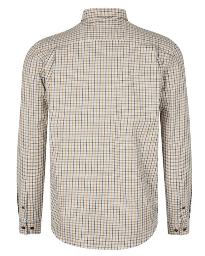 Classic Blue Classic Brown Check Coloured Seeland Oxford Shooting Shirt on white background #colour_classic-blue-classic-brown-check