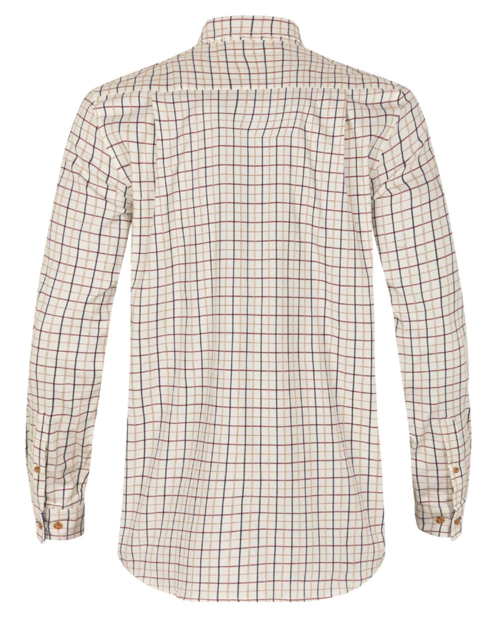 Classic Blue Merlot Check Coloured Seeland Oxford Shooting Shirt on white background #colour_classic-blue-merlot-check