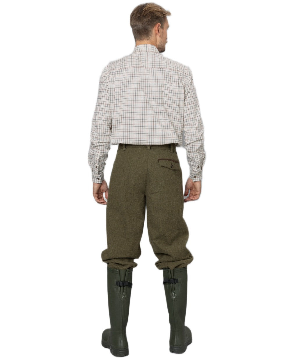 Grape Leaf Terracotta Check Coloured Seeland Oxford Shooting Shirt on white background #colour_grape-leaf-terracotta-check