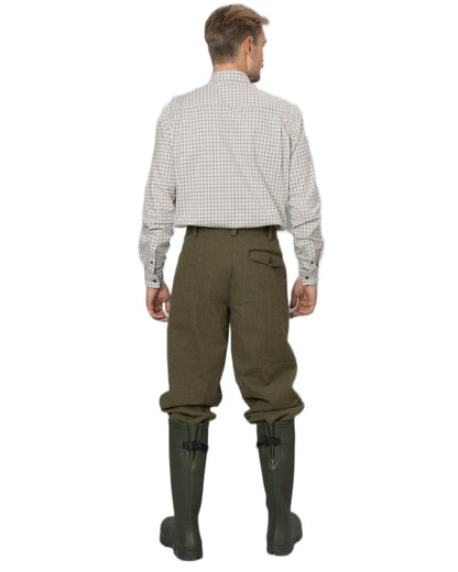 Grape Leaf Terracotta Check Coloured Seeland Oxford Shooting Shirt on white background #colour_grape-leaf-terracotta-check