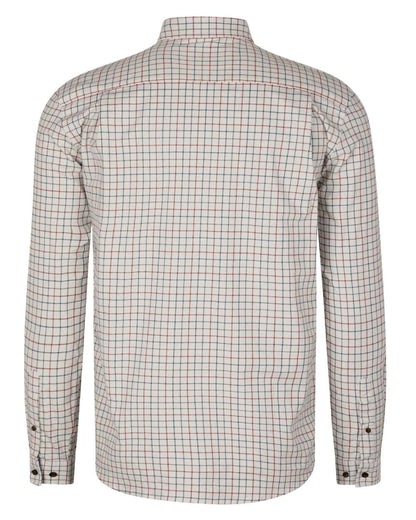 Grape Leaf Terracotta Check Coloured Seeland Oxford Shooting Shirt on white background #colour_grape-leaf-terracotta-check
