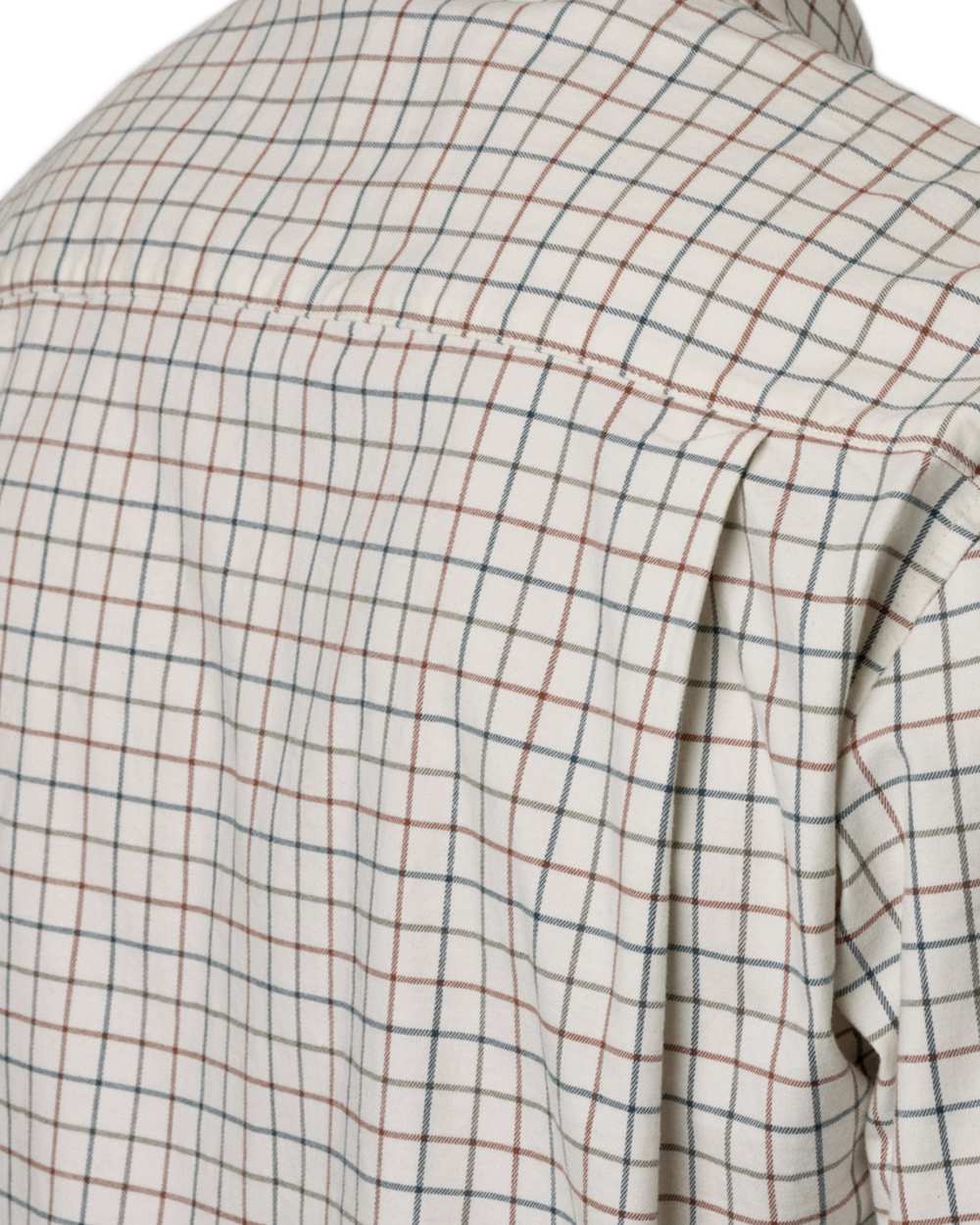Grape Leaf Terracotta Check Coloured Seeland Oxford Shooting Shirt on white background #colour_grape-leaf-terracotta-check