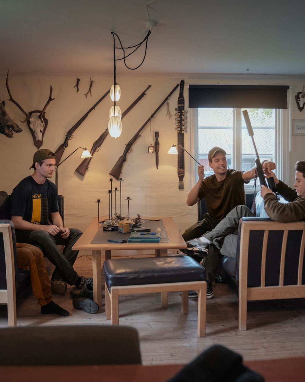 Dark Navy Coloured Seeland Path T-Shirt on indoor background #colour_dark-navy