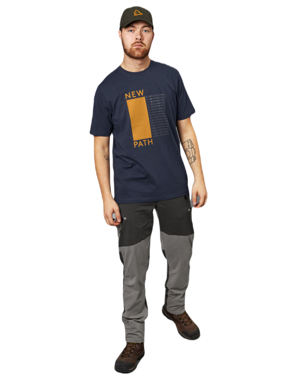 Dark Navy Coloured Seeland Path T-Shirt on white background #colour_dark-navy