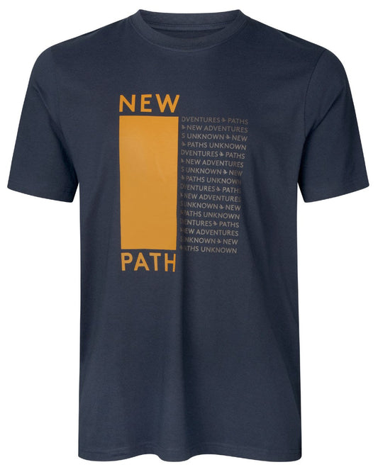 Dark Navy Coloured Seeland Path T-Shirt on white background #colour_dark-navy