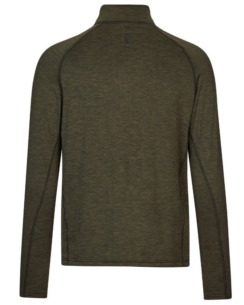 Pine Green Melange Coloured Seeland Peak Half Zip on white background #colour_pine-green-melange