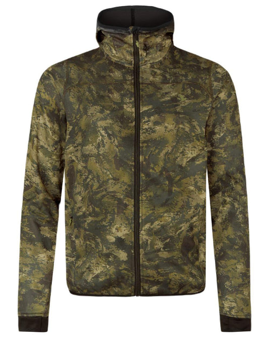 InVis Green Coloured Seeland Power Camo Fleece Jacket on white background #colour_invis-green