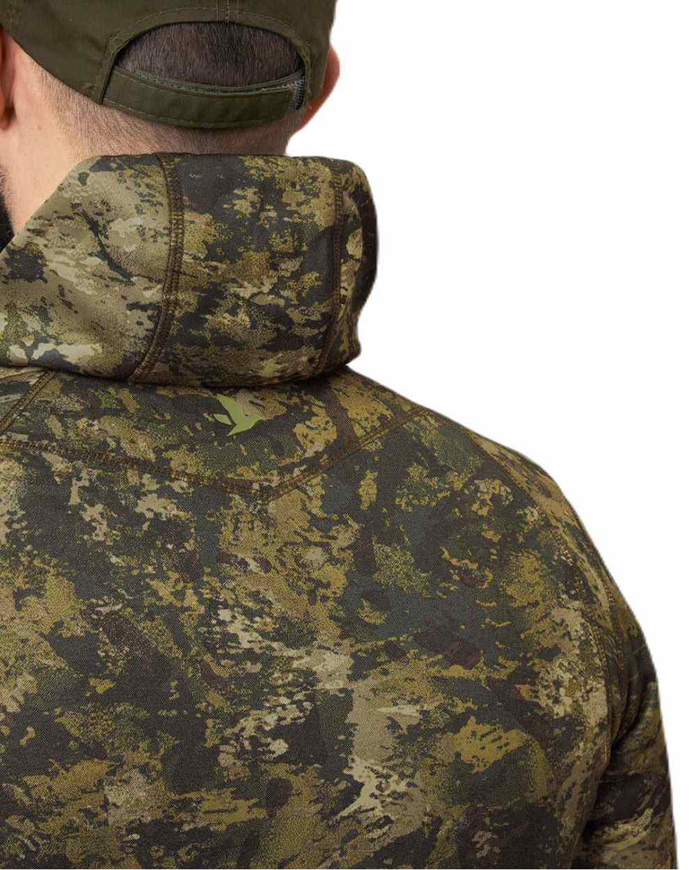 InVis Green Coloured Seeland Power Camo Fleece Jacket on white background #colour_invis-green