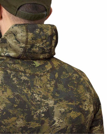 InVis Green Coloured Seeland Power Camo Fleece Jacket on white background #colour_invis-green