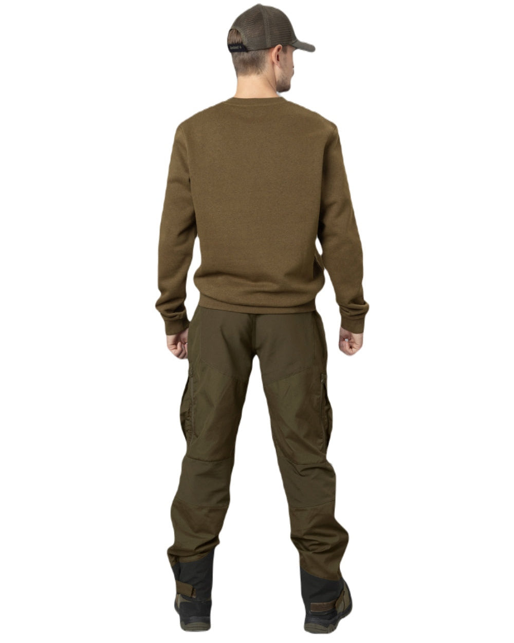 Dark Olive Melange Coloured Seeland Pulse Sweatshirt on white background #colour_dark-olive-melange