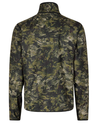 Light Pine InVis Green Coloured Seeland Rogue Reversible Fleece Jacket on white background #colour_light-pine-invis-green