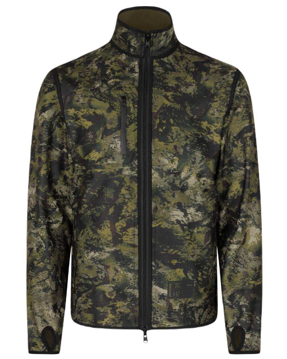 Light Pine InVis Green Coloured Seeland Rogue Reversible Fleece Jacket on white background #colour_light-pine-invis-green