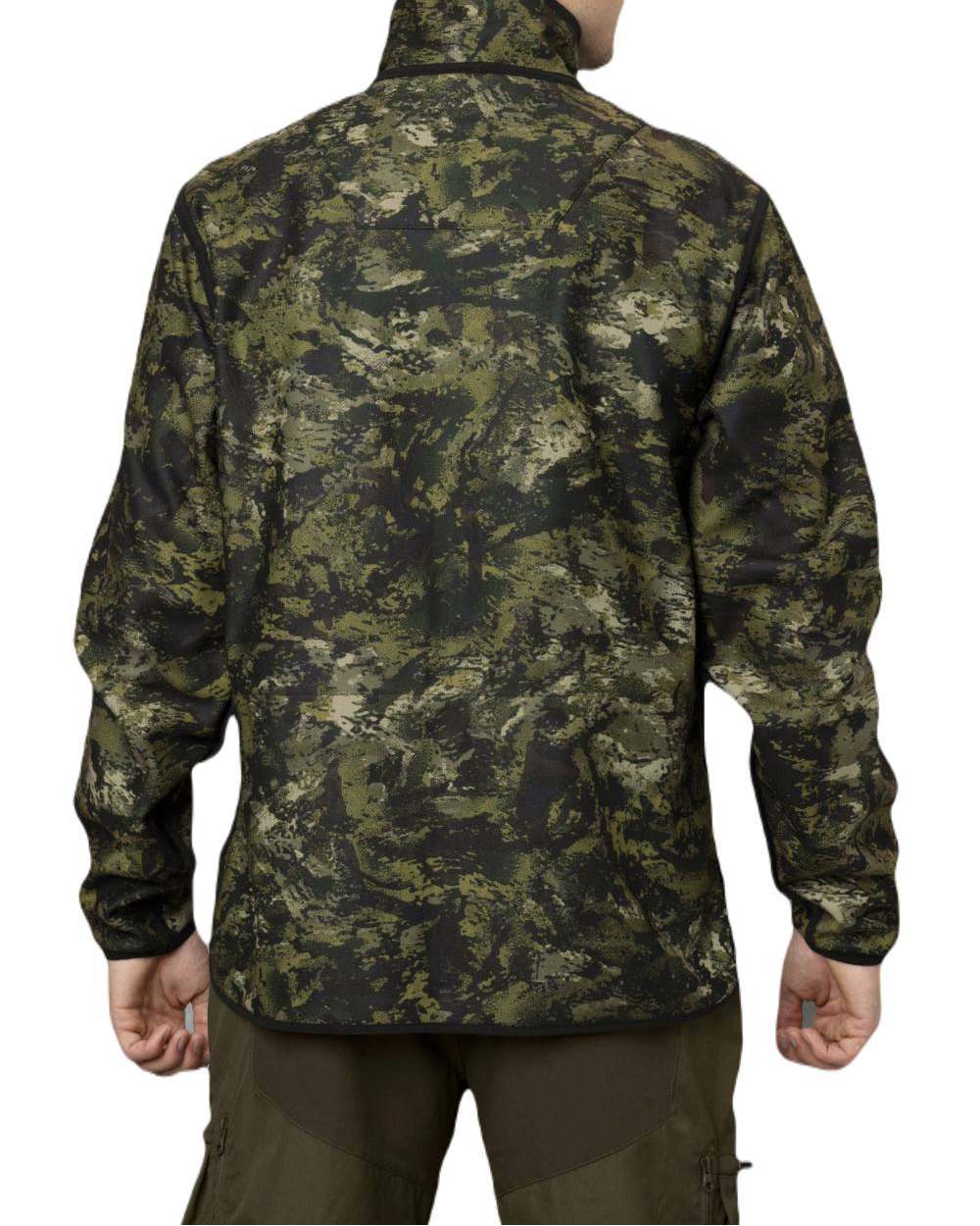 Light Pine InVis Green Coloured Seeland Rogue Reversible Fleece Jacket on white background #colour_light-pine-invis-green