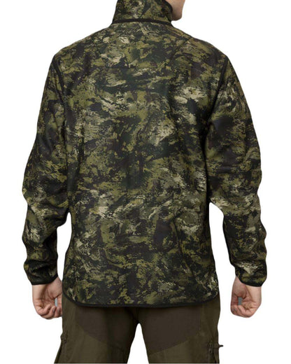 Light Pine InVis Green Coloured Seeland Rogue Reversible Fleece Jacket on white background #colour_light-pine-invis-green