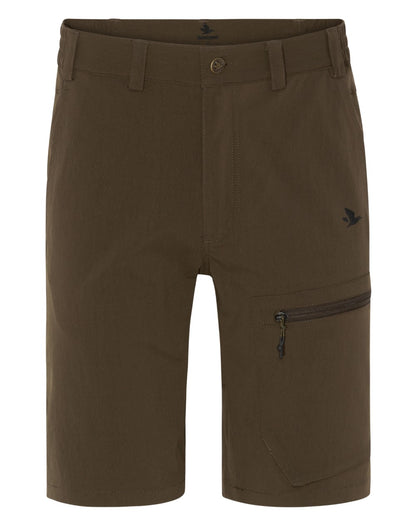 Pine Green Coloured Seeland Rowan Stretch Shorts on White background #colour_pine-green