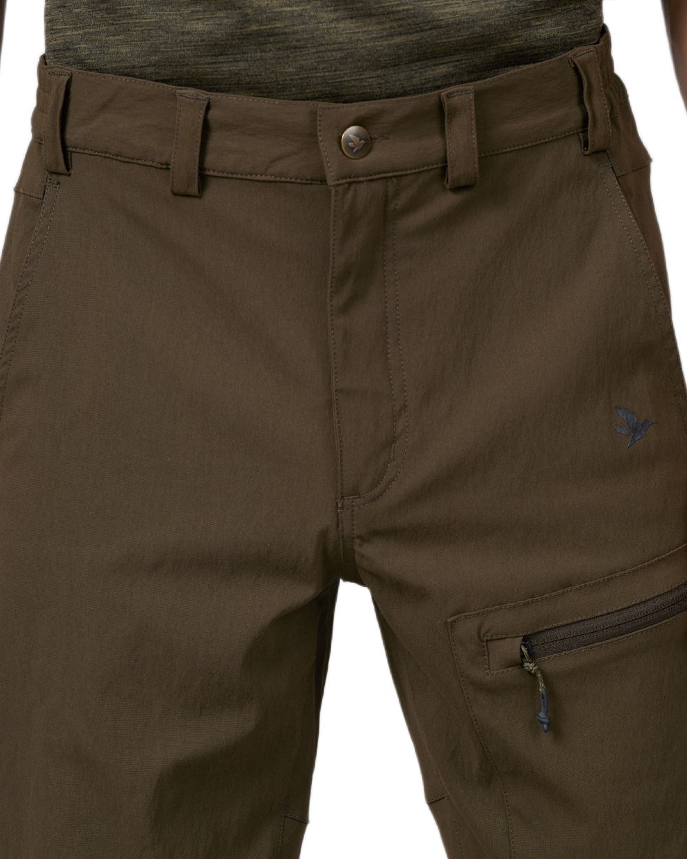 Pine Green Coloured Seeland Rowan Stretch Shorts on White background #colour_pine-green