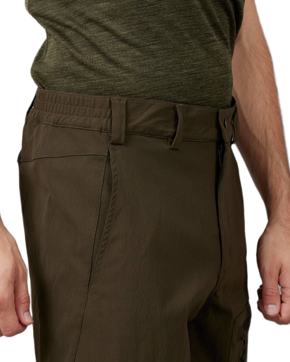 Pine Green Coloured Seeland Rowan Stretch Shorts on White background #colour_pine-green