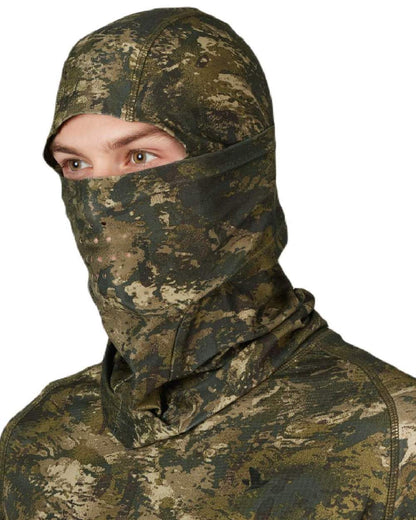 InVis Green Coloured Seeland Scent Control Camo Balaclava on white background #colour_invis-green