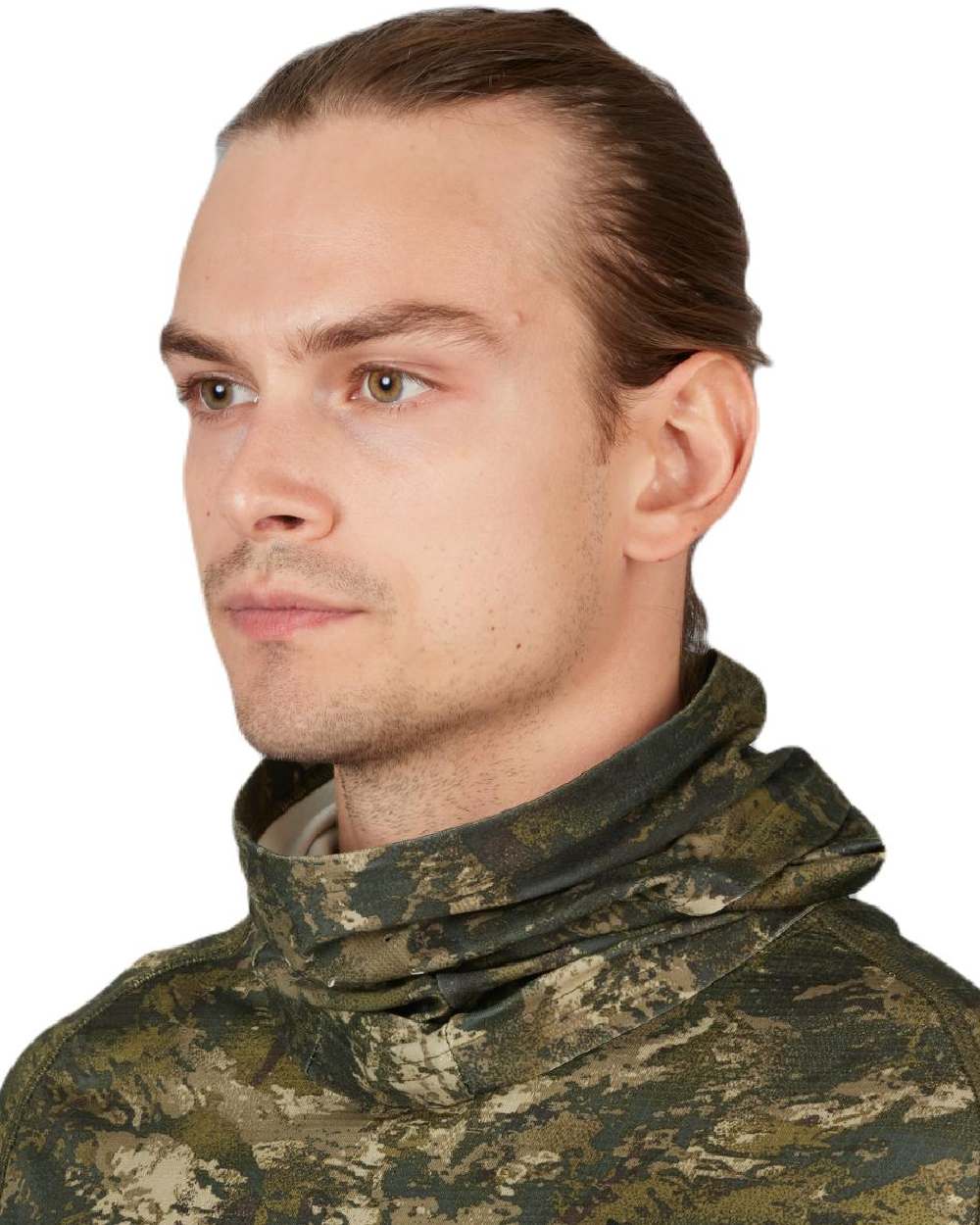 InVis Green Coloured Seeland Scent Control Camo Balaclava on white background #colour_invis-green