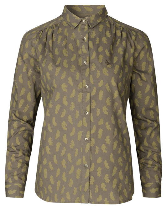 Olive Feather Coloured Seeland Skeet Lady Shirt on White background #colour_olive-feather