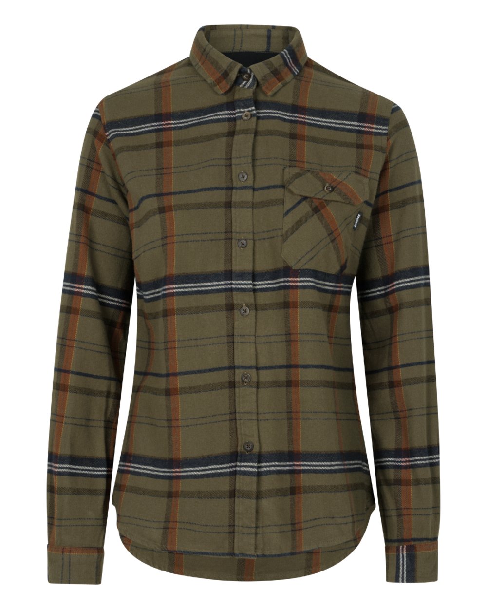 Grape Leaf Terracotta Check Coloured Seeland Skye Flannel Shirt on white background #colour_grape-leaf-terracotta-check