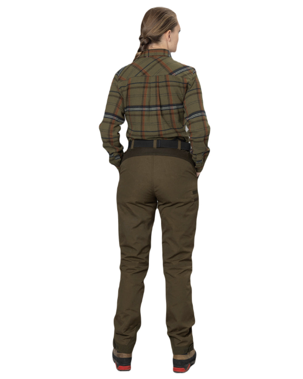 Grape Leaf Terracotta Check Coloured Seeland Skye Flannel Shirt on white background #colour_grape-leaf-terracotta-check