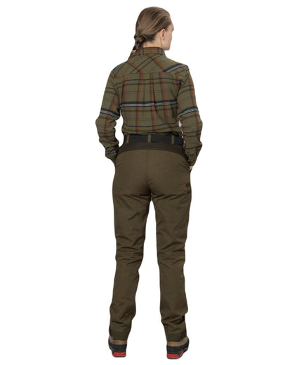 Grape Leaf Terracotta Check Coloured Seeland Skye Flannel Shirt on white background #colour_grape-leaf-terracotta-check