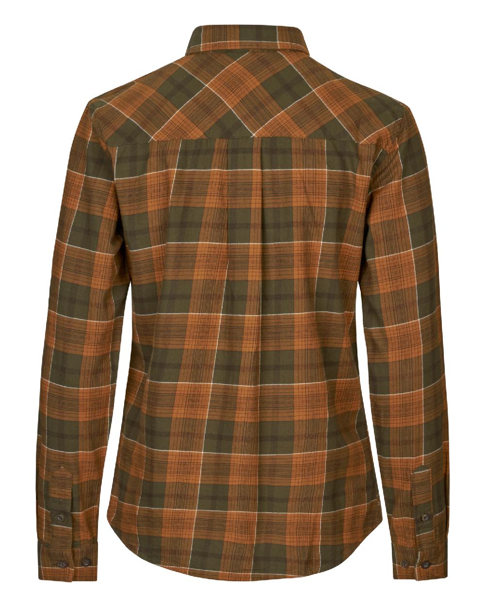 Grizzly Brown Terracotta Check Coloured Seeland Skye Flannel Shirt on white background #colour_grizzly-brown-terracotta-check