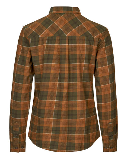 Grizzly Brown Terracotta Check Coloured Seeland Skye Flannel Shirt on white background #colour_grizzly-brown-terracotta-check